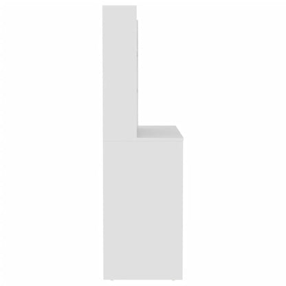 Kjempefint hvitt sminkebord med LED-lys, 100x40x135 cm