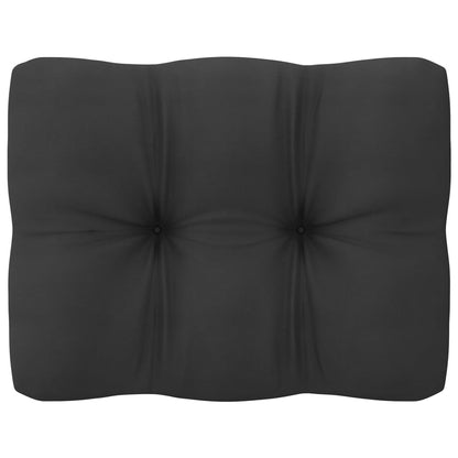 Hagesofa med svarte puter 3-seters heltre furu