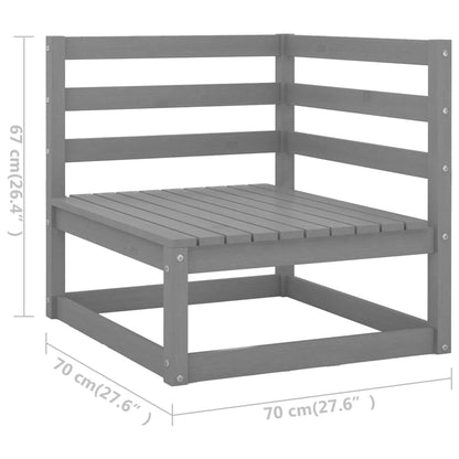 Hagesofa med svarte puter 3-seters heltre furu