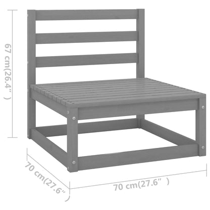 Hagesofa med svarte puter 3-seters heltre furu