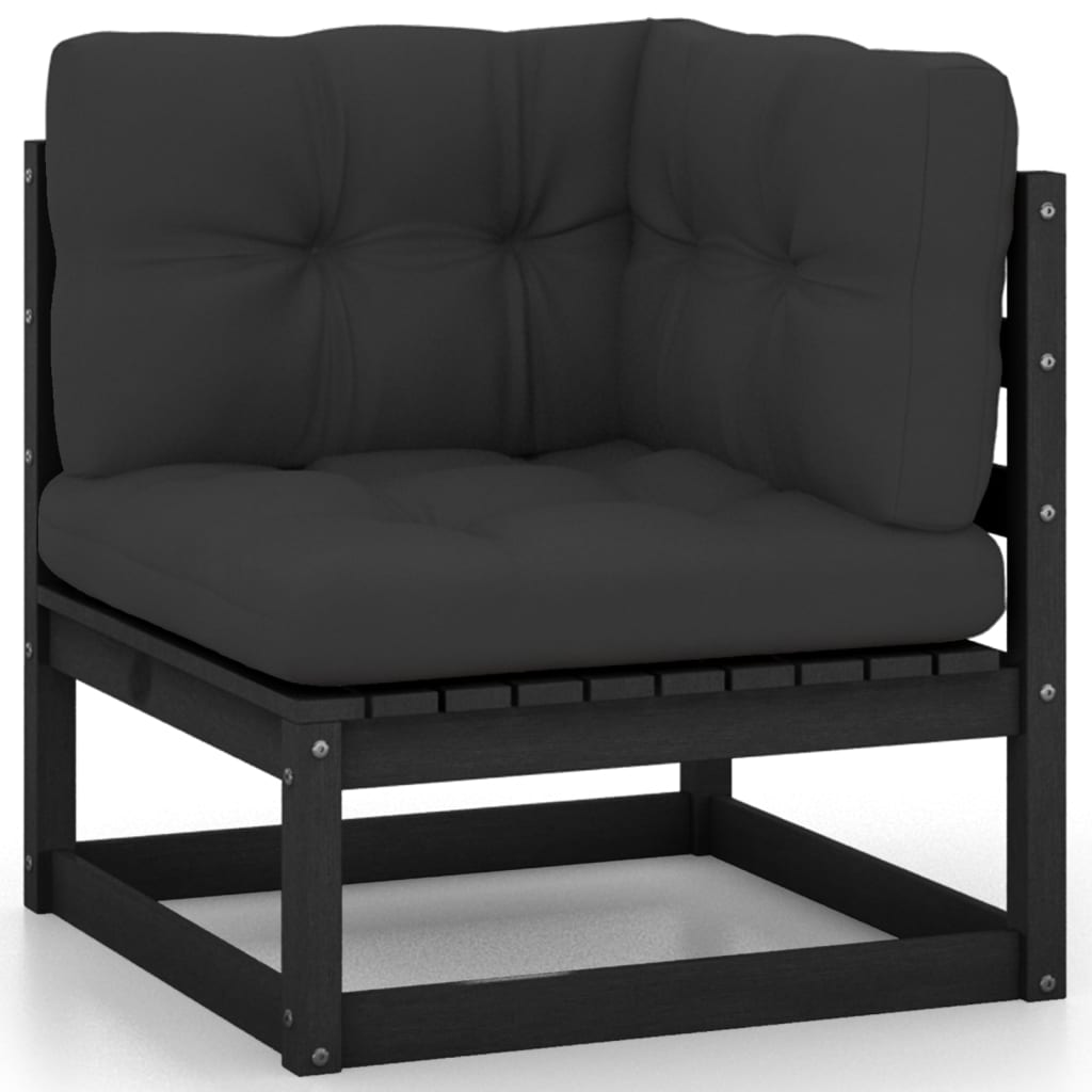 Hagesofa med puter 3-seters heltre furu