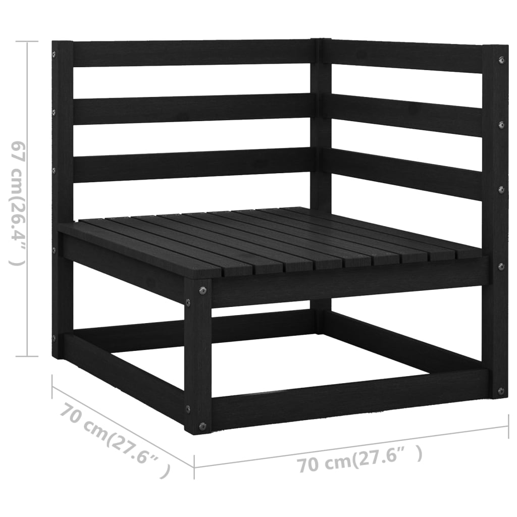 Hagesofa med puter 3-seters heltre furu