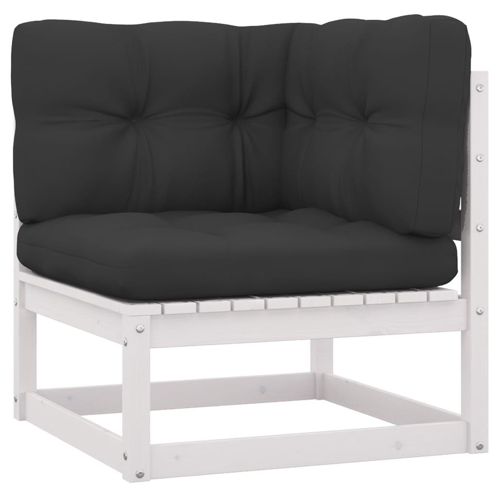 Hagesofagruppe med puter, 6 deler, heltre furu