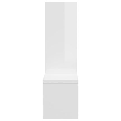 Vegghyller 2 stk høyglans hvit 50x15x50 cm konstruert tre
