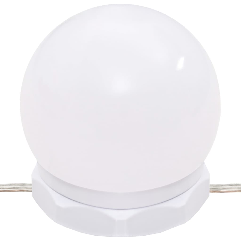 Sminkebord med LED-lys – Høyglans Hvit, 86,5x35x136 cm