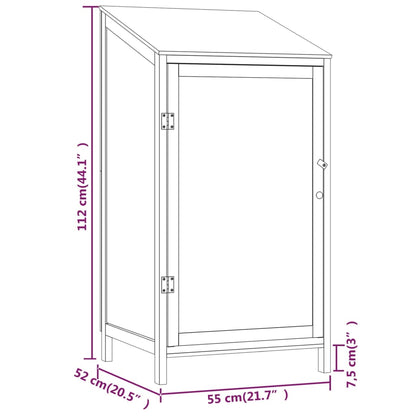 Hageskur brun 55x52x112 cm heltre gran