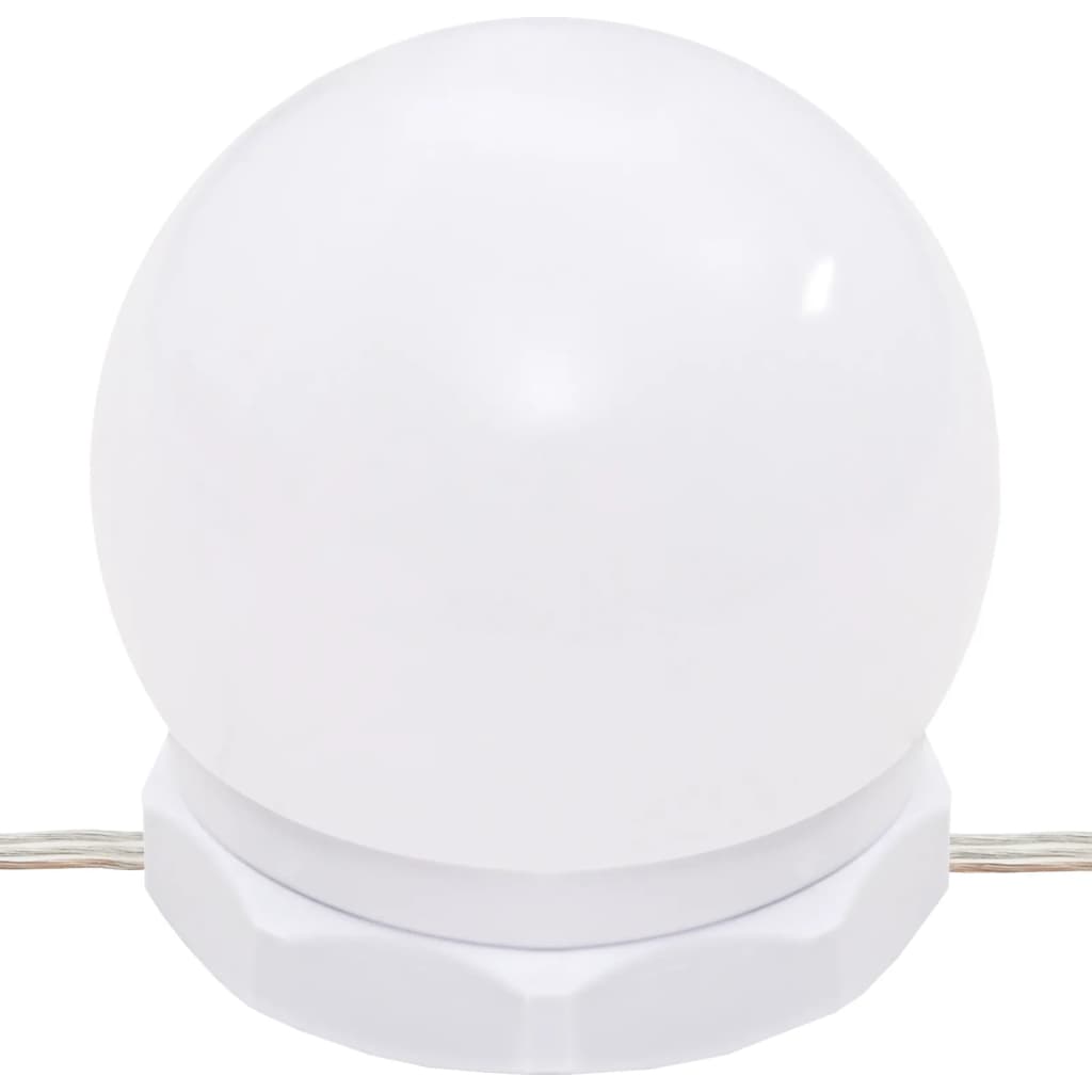 Sminkebord med LED og krakk, betonggrå