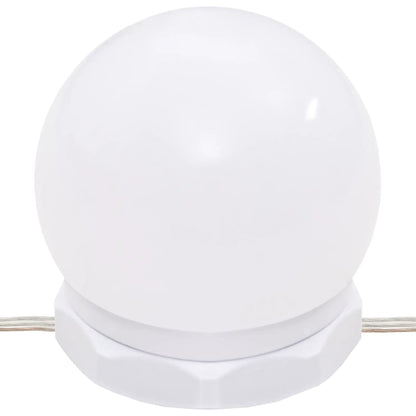 Sminkebord med LED og krakk, betonggrå