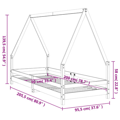 Barnesengeramme 90x200 cm heltre furu