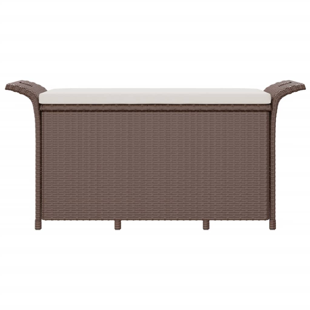 Hagebenk med pute, brun, 116x46x57 cm