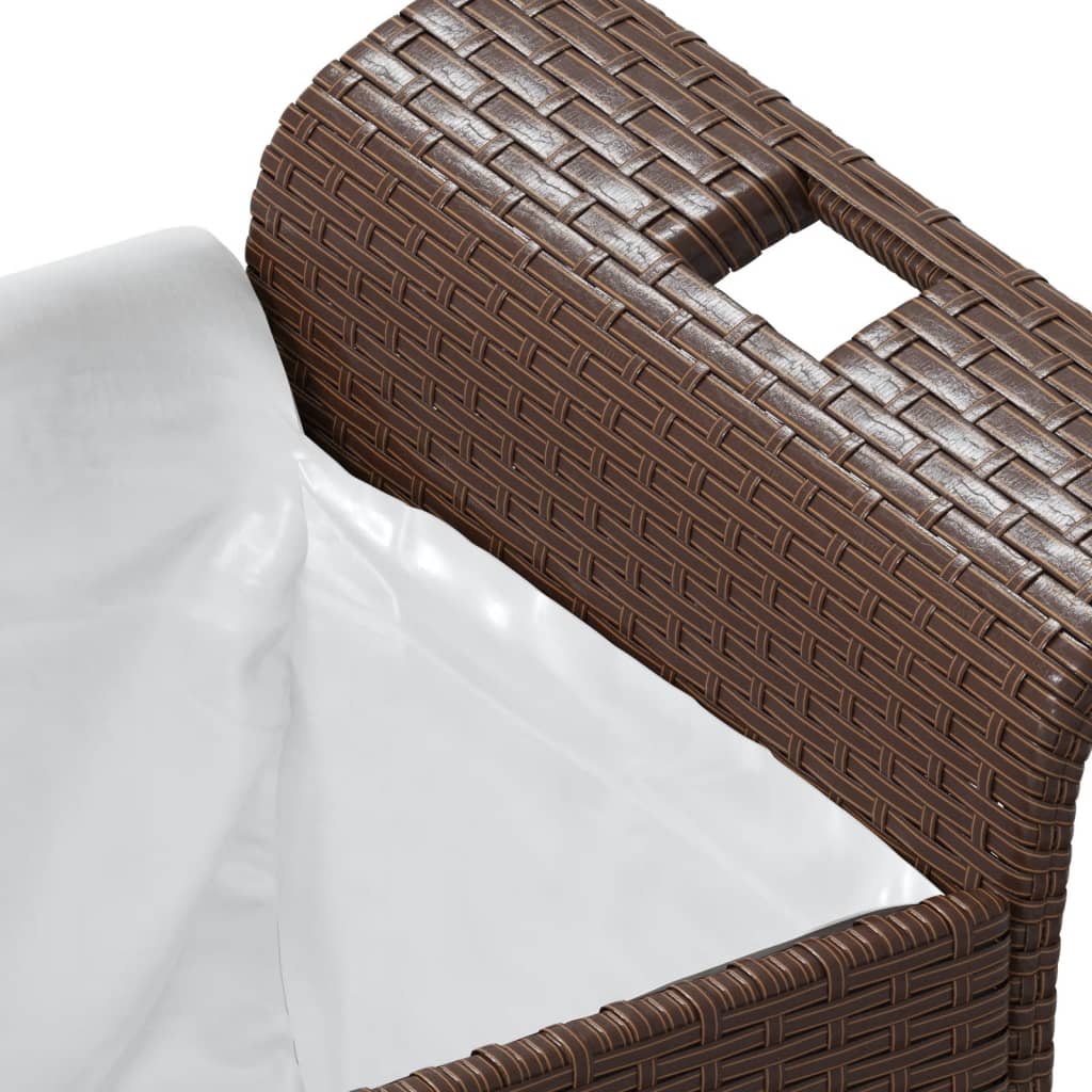 Hagebenk med pute, brun, 116x46x57 cm