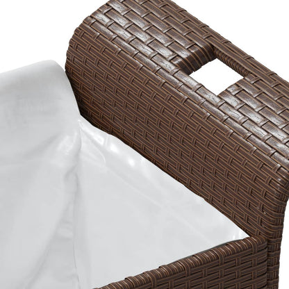 Hagebenk med pute, brun, 116x46x57 cm