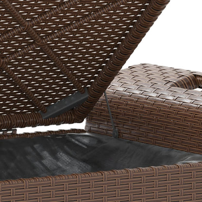 Hagebenk med pute, brun, 116x46x57 cm