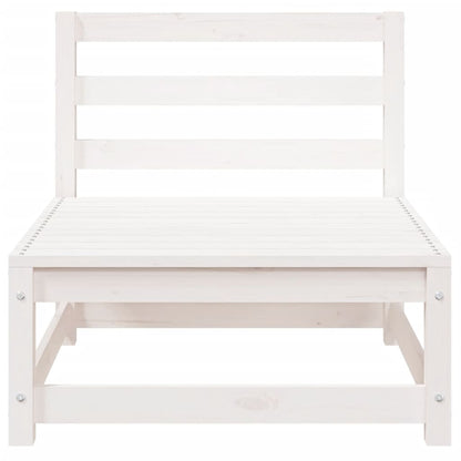 Hagesofa uten armlener hvit 70x70x67 cm heltre furu