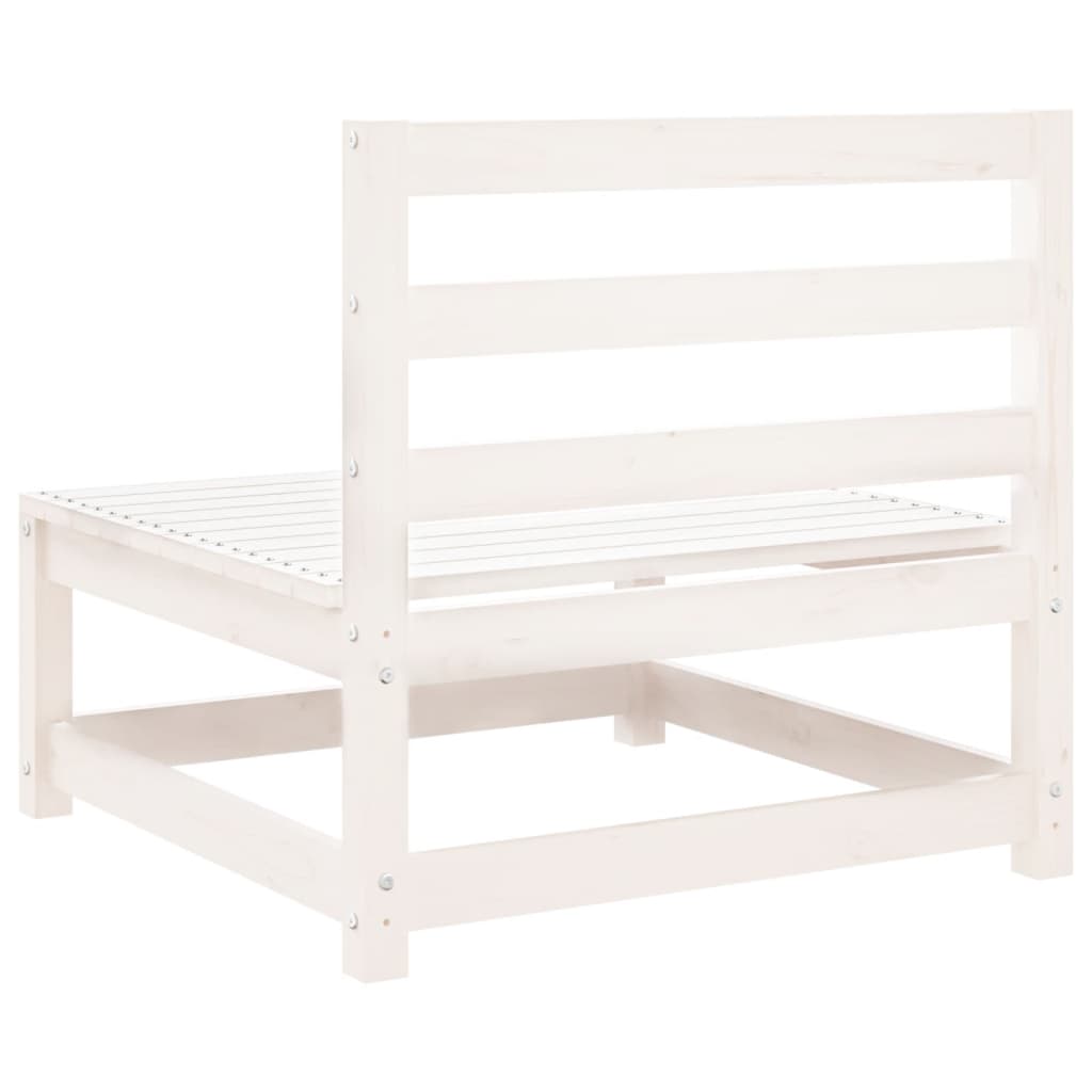 Hagesofa uten armlener hvit 70x70x67 cm heltre furu